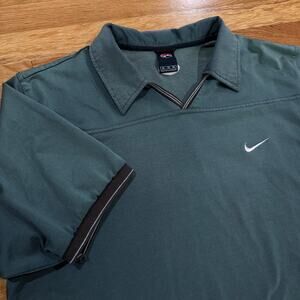 Vintage Nike Golf Polo Tiger Woods Mens XL Green Yin Yang Old Logo Y2K RARE